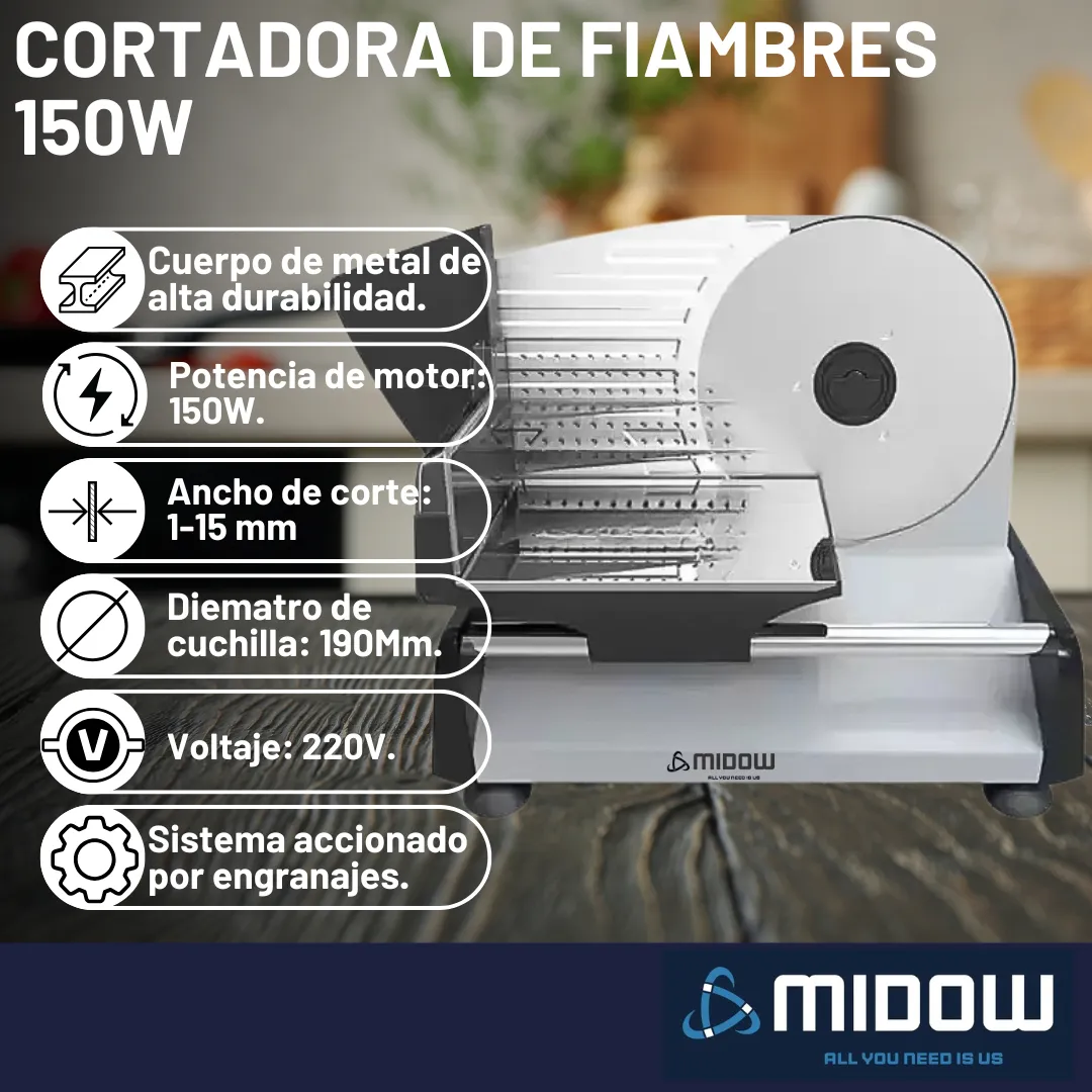 CORTADORA DE FIAMBRES Y ALIMENTOS MIDOW MDWCA — miniatura 2