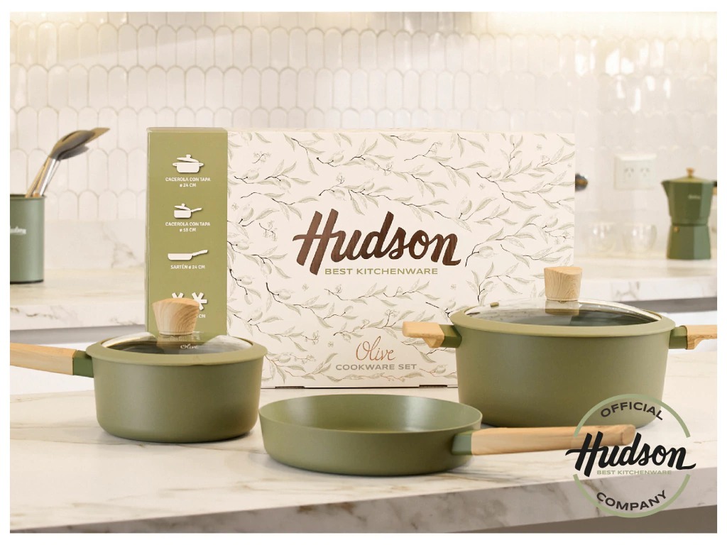 BATERIA DE COCINA HUDSON OLIVE ALUMINIO OLI01 — miniatura 2