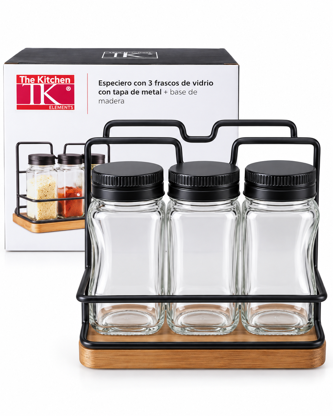 SET 3 ESPECIERO MADERA/METAL 1 4701 — miniatura 2