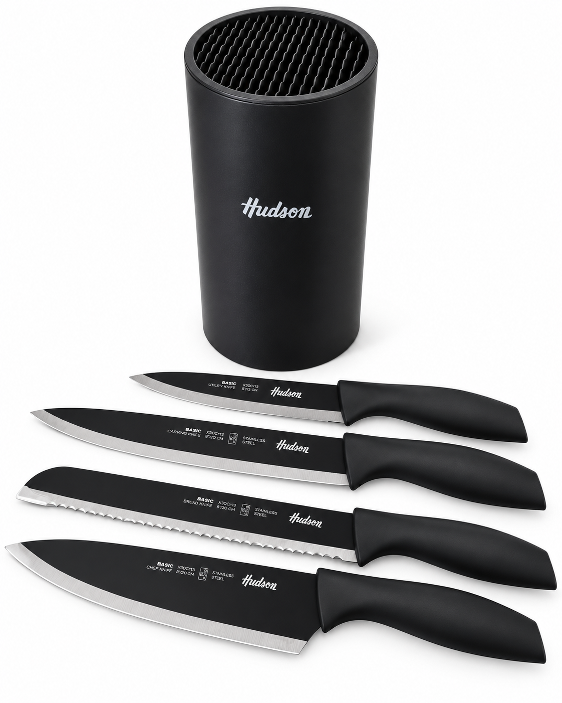 BSSET04-1860 SET X4 CUCHILLO HUDSON BASIC C/SOPORT — miniatura 2