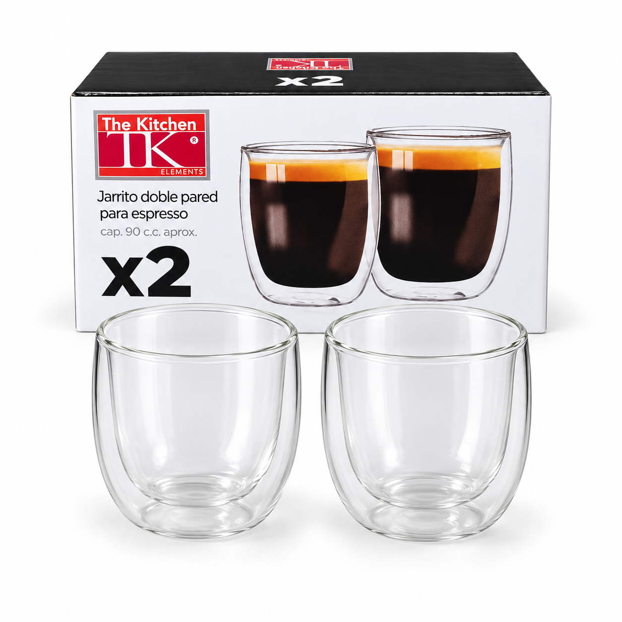 SET X2 JARROS P/EXPRESO VIDRIO DOBLE DG507 — miniatura 2