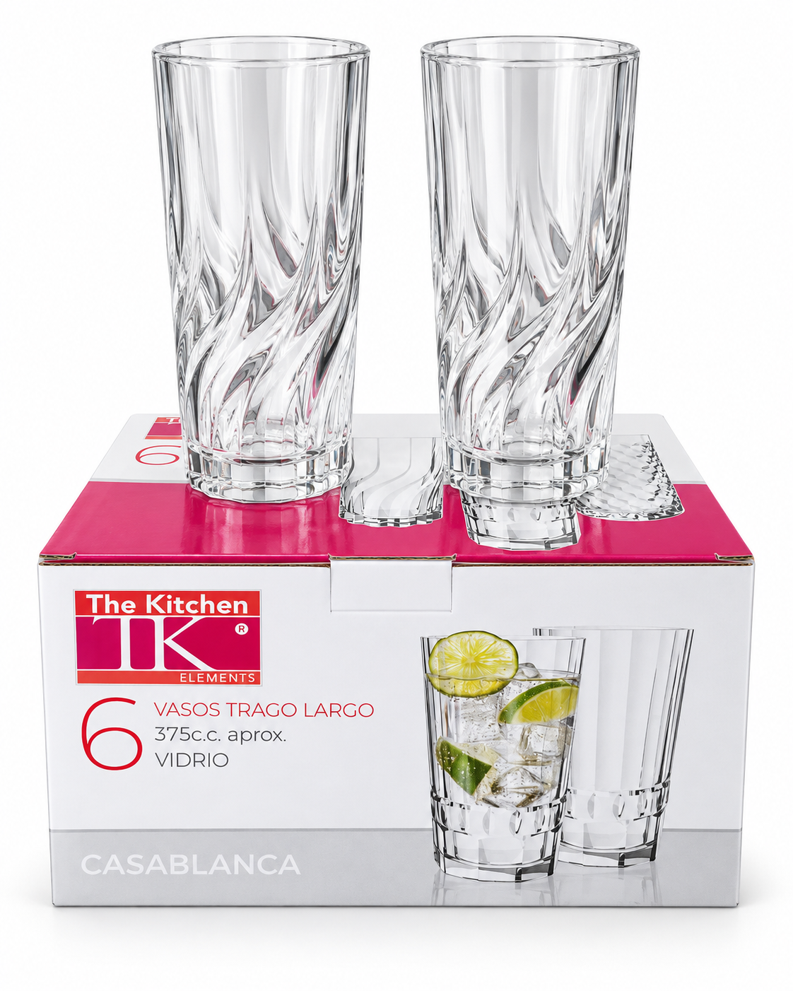 SET X6 VASOS TRAGO LARGO ESTAMBUL 375CC K80966LA — miniatura 2